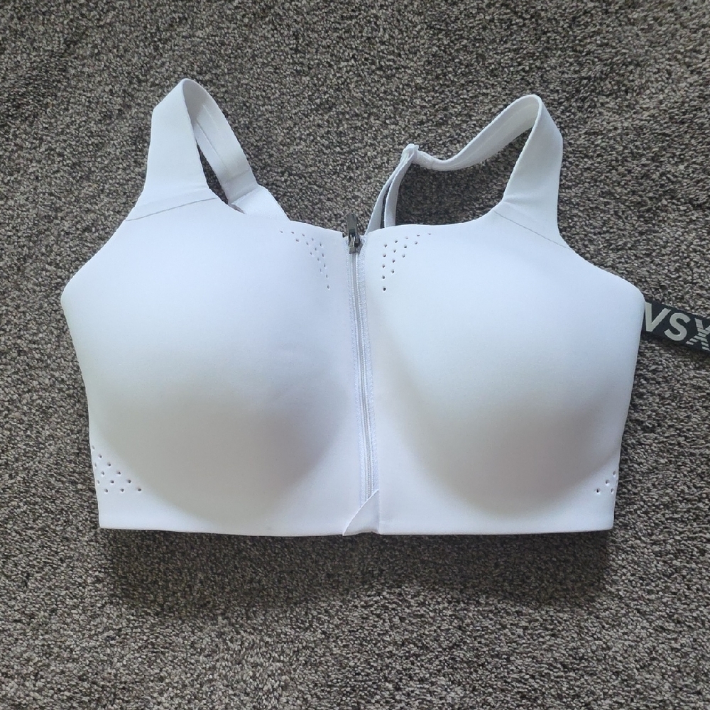 Victoria's Secret Zip-Front White Sports Bra